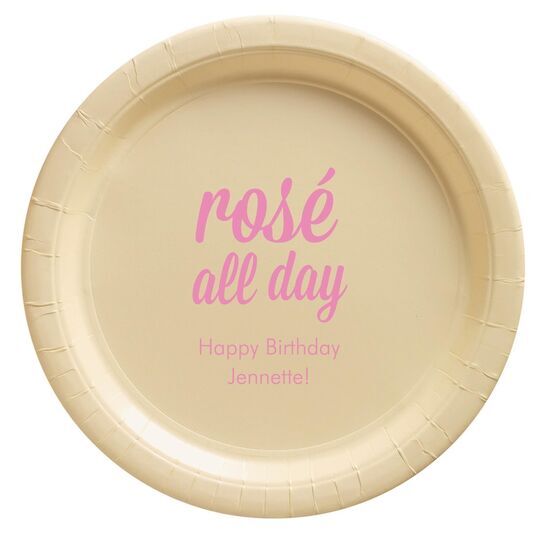 Rosé All Day Paper Plates